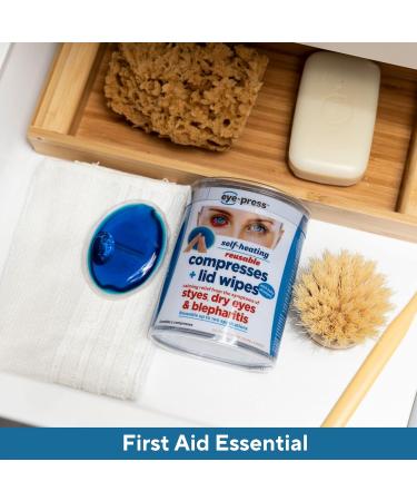 Self Heating Eye Compress and Lid Wipes - Stye Treatment, Dry Eyes Relief - 10 Reusable Eye Pads - 10 Count - Buy Online on GoSupps.com