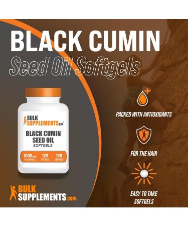 BULKSUPPLEMENTS.COM Black Cumin Seeds Oil - 120 Softgels - Buy Online on GoSupps.com
