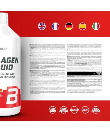 BioTechUSA Collagen Liquid | Hydrolyzed Collagen | With Vitamins and Minerals Essential for Connective Tissue 1000 ml Forest Fruits - Buy Online on GoSupps.com