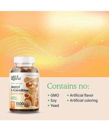 Wild Organic Acetyl L-Carnitine Gummies - 1500mg ALCAR for Energy, Metabolism & Immune Support - 60 Chews - Buy Online on GoSupps.com