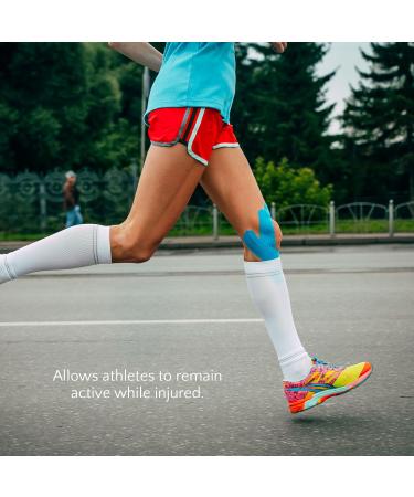 Proworks Kinesiology Tape - 5m Roll for Exercise, Sports & Injury Recovery | Elastic Muscle Support Tape in Light Blue - Buy Online on GoSupps.com