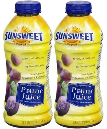 Sunsweet Prune Juice, 32 ounce 2-Pack