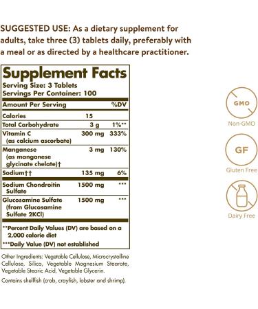 Solgar Extra Strength Glucosamine Chondroitin Complex - 300 Tablets for Joint Health - Buy Online on GoSupps.com