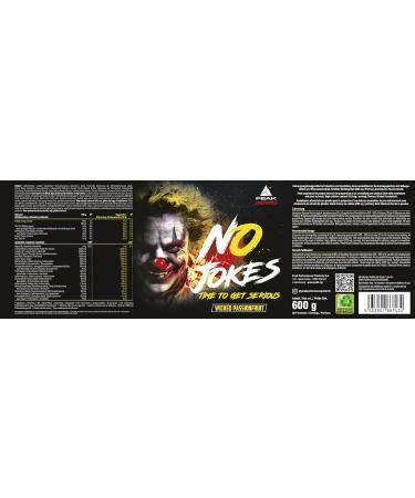 Buy Peak No Jokes 600g Wicked Passionfruit - Vegan Pre Workout Booster | 30 Portions for Energy Focus & Pump | Enhanced with Ashwagandha & Guarana - Buy Online on GoSupps.com