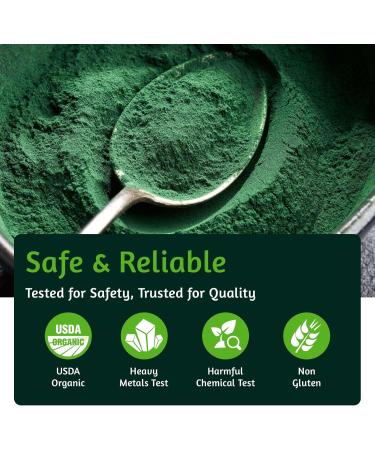 ATNreuro Organic Spirulina Powder 32oz USDA Certified 100% Pure & Natural Non-GMO Gluten-Free Detox & Energy Boost Rich in Protein Iron Antioxidants Superfood for Smoothies Ideal for Vegan - Buy Online on GoSupps.com