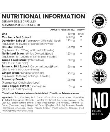 Kidney Cleanse Supplements with Cranberry Extract - 60 Veg Caps - Supports Healthy Kidneys & Urinary Tract - Juniper, Uva Ursi, Nettle Leaf & More - Amalth - Buy Online on GoSupps.com