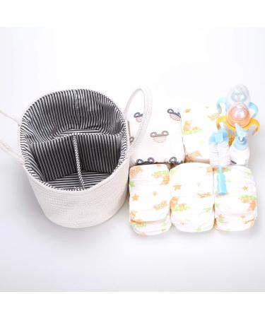 Hinwar Baby Diaper Caddy | Portable Newborn Organizer & Shopping Bag | Cotton Rope Basket for Diapers & Cloths | Perfect Infant Shower Gift (1 Pack) - International Shipping Available - Buy Online on GoSupps.com