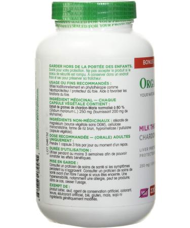 Organika Milk Thistle 250 Mg Bonus Size 220 count- Liver Protectant From Silymarin Seed- 220vcaps 220 count (Pack of 1) Seed - Buy Online on GoSupps.com