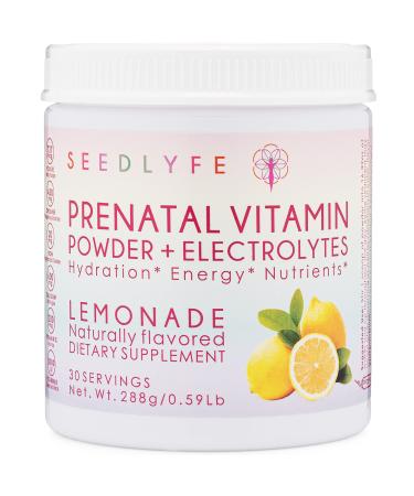 seedlyfe Prenatal Vitamin Powder with Electrolytes  Choline Folate Iron D3 - Premium Prenatal Supplement - Pregnancy Must Have - Lemonade Flavor