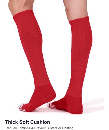 FITRELL Over-the-Calf Knee High Baseball Soccer Softball Socks (2 Pack) - Red - Medium - Buy Online on GoSupps.com