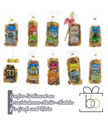 Handmade Bull & Bear Colored Noodles 250g - Durum Wheat Semolina Pasta Gift with Wooden Spoon | International Shipping - Buy Online on GoSupps.com