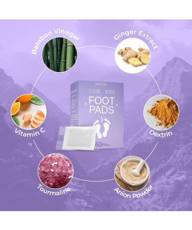 Organic Ginger Bamboo Foot Pads (60 Pack) - Natural Odor Removal & Rapid Foot Care - Buy Online on GoSupps.com