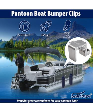 Pontoon Boat Fender Clips for Docking - Square Rail Hangers for Pontoon Bumpers - Grey (4 Pack) - Buy Online on GoSupps.com