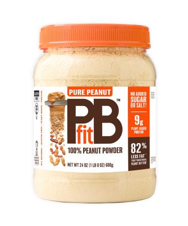 PBfit Pure Peanut, 100% Powdered Peanut Powder, Non-GMO, Plant-Based, Gluten-Free Protein Powder, 9g of Protein, (24 oz)