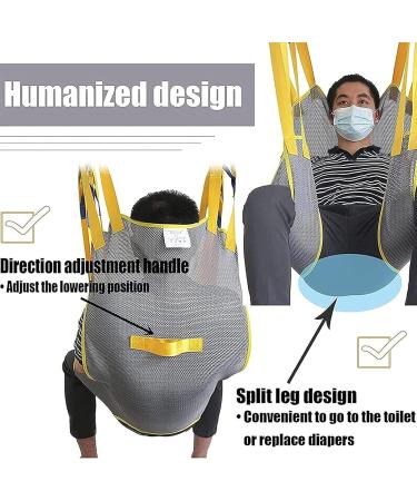 Universal Patient Lift Sling Sling Divided Leg with Head Support Hoyer Lift Sling Medical Transfer Sling for Patients Shower Bath Full Body Lifts Slings for Elderly(Medium) - Buy Online on GoSupps.com