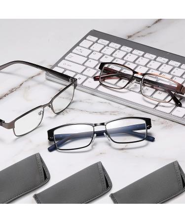 CRGATV 3-Pack Blue Light Blocking Metal Reading Glasses for Men - Anti UV/ Eye Strain - +2.25 Magnification - 3 Pack Mix Colors - Buy Online on GoSupps.com