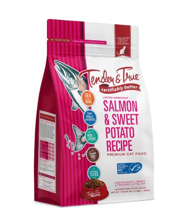 Tender & True Pet Nutrition Wild-Caught Salmon & Sweet Potato Recipe Dry Cat Food 3 Pound (Pack of 1)