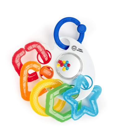 Baby Einstein Shake Rattle & Soothe Take-Along Textured Teether Toy - Bpa Free Ages Newborn +   Multi 1 Count (Pack of 1) Shake Rattle & Soothe Teether