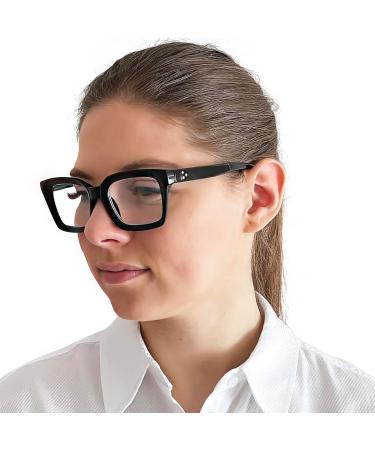 Buy Vintage Mini Reading Glasses | Oversized Square Thick Frame | Free Case | 2.5 Diopters Reading Aid for Women - Buy Online on GoSupps.com