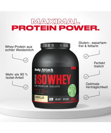 Buy Body Attack Extreme ISO Whey Protein Isolate - Chocolate 2 x 500g | 100% Irish Whey Gluten-Free Low Fat High EAAs Aspartame-Free - Buy Online on GoSupps.com