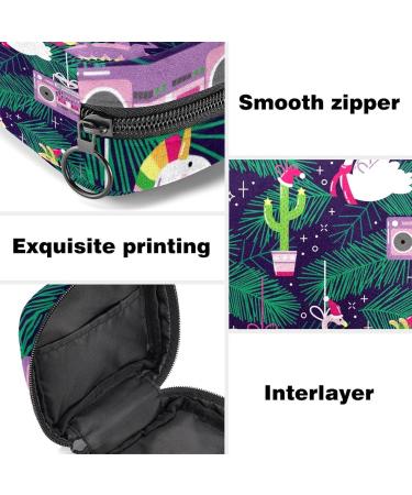 Menstruation Pad Bag with Zipper - Funny Dino Flamingo Pattern for Women & Girls | Collecting Bags for Tampons & Napkins - Buy Online on GoSupps.com