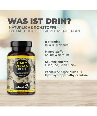 Natural Aid Daily Vegan Zinc Multivitamin Capsules - 120 Pack | Immune System Support with Iodine Selenium & Zinc | Lab Tested 100% Vegan Made in DE - Buy Online on GoSupps.com