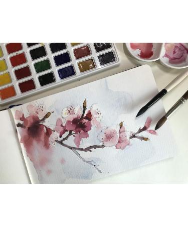 Watercolor Journal  3.5x5.5  140 LB  300 GSM  tumuarta Cotton Paper  Cold Press  24 Sheets  48 Pages  Watercolor Paper Sketchbooks for Use As Travel Notebook and Mixed Media Pad On The Go Gray 3.5" x 5.5" - Buy Online on GoSupps.com