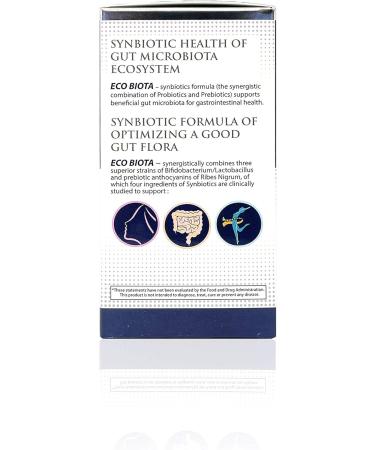 Eco Biota Vision Smart Center Probiotics Supplement 35 Billion CFU Unique Blackcurrant Anthocyanin Prebiotics for Digestive Health Stomach Acid Resistant Technology 60 Capsules (1) - Buy Online on GoSupps.com