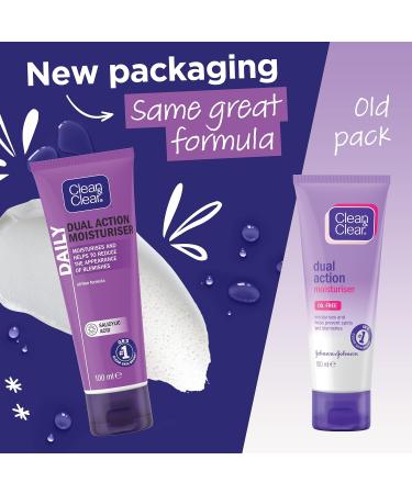 Clean & Clear Dual Action Moisturiser 100ml - Hydrating Face Moisturizer - Buy Online on GoSupps.com