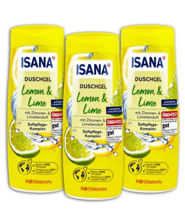 TopDeal ISANA Lemon and Lime Shower Gel 3 x 300 ml Pack of 3