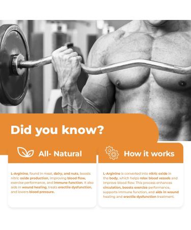 New 1000mg HIGH STRENGTH L Arginine Tablets - Pure Arginine Powder Powerful Nitric Oxide Supplement Boost Protein and Creatine Synthesis Stamina and Athletic Dominance Designed for Men requiring Peak Performance and Endurance Non-GMO Gluten-Free - 180 Veg - Buy Online on GoSupps.com