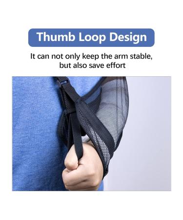Lightweight Mesh Arm Sling for Shoulder Support | Breathable & Adjustable with Foam Neck Pad - Unisex for Right/Left Arm Injuries (Black) - Buy Online on GoSupps.com