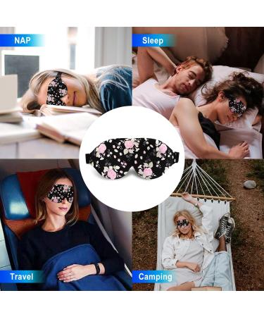 3D Contoured Cup Sleep Mask - Adjustable Straps, Super Soft Eye Mask for Women Men, Ideal for Sleeping, Travel, Yoga - Peony Flower Design - Buy Online on GoSupps.com