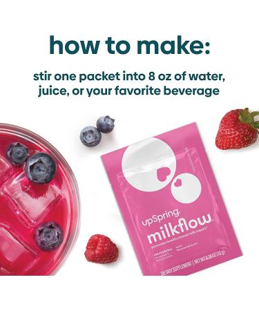 UpSpring MilkFlow Fenugreek & Blessed Thistle Drink - Berry Flavor, 16 Packets (10g Each) for Lactation Support - Buy Online on GoSupps.com