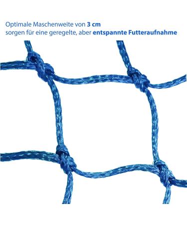 2x Heunetz Horses - Extra Tightly Mesh Hay Feeding Network with Free Carabiners | 4.5 kg Dark Blue for Improved Digestion & Well-Being - Buy Online on GoSupps.com