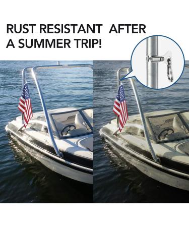 GOLOHO Marine Boat Flag Set with 4 Clips, 12x18 inch American Flag for Boat - U.S. 50 Stars, Embroidered - Buy Online on GoSupps.com