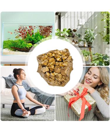 Electroplated Golden Crystal Cluster - Crystal Rock Mineral Crystal Specimen | Excellent Electroplated Golden Crystal Stone Natural Crystal Raw Gemstones Cluster for Home Decoration Crafts - Buy Online on GoSupps.com