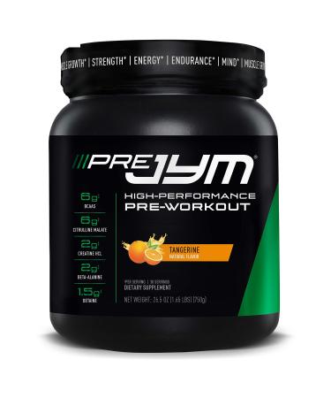 Pre JYM Pre Workout Powder - BCAAs  Creatine HCI  Citrulline Malate  Beta-Alanine  Betaine  and More | JYM Supplement Science | Tangerine Flavor  30 Servings 30 Servings (Pack of 1) Tangerine