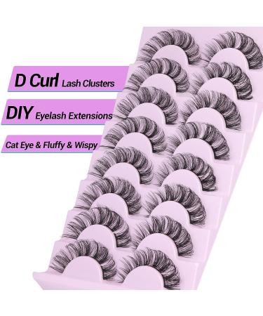 Ruairie Curl Lash Clusters - Natural Look Fluffy Wispy Extension 9-14MM - DIY Individual Eyelash Extensions - 8 Pairs - Buy Online on GoSupps.com