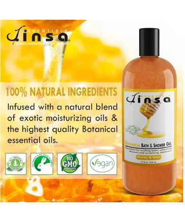 Botanical Bath & Shower Gel with Essential Oils | Nourishing Honey & Shea Cleanser for Luxurious Bathing | International Shipping - Buy Online on GoSupps.com