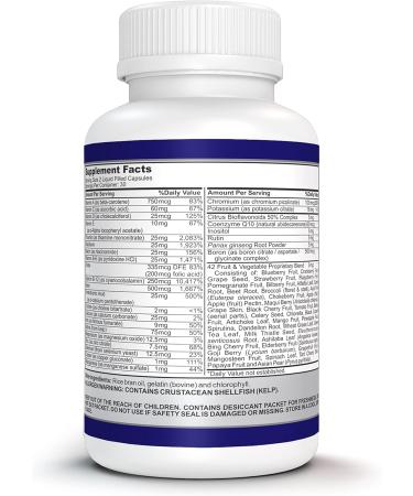 O!VITA Liquid Multivitamin Complete with a Full Spectrum of Vitamins and Minerals Plus 42 Fruits and Vegetable Proprietary Blend Easy Absorption (60 Vegan Liquid Filled Capsules) - Buy Online on GoSupps.com