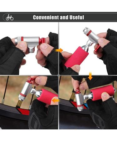 CO2 Inflator Kit with 10 x 16g Cartridges for Presta and Schrader Valves | Bike Tire Pump for Mountain & Road Bicycles with Insulated Sleeve - Buy Online on GoSupps.com