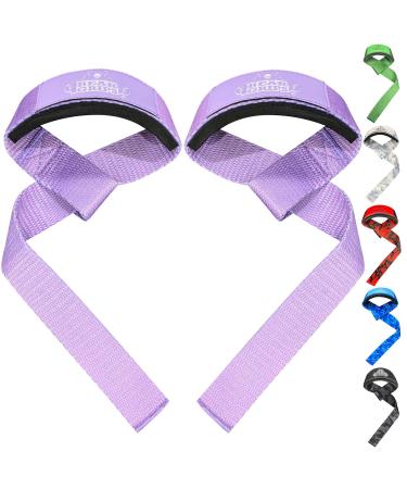 Bear Grips Lifting Straps for Weightlifting - Wrist Straps for Weightlifting, Gym Straps, Deadlift Straps for Weight Lifting Support, Strength Training and Powerlifting Accessories Solid Lavender Purple