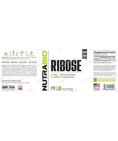 NutraBio Ribose Supplement - Boost Energy & Support Heart Health | 500g Powder Shop Internationally - Buy Online on GoSupps.com