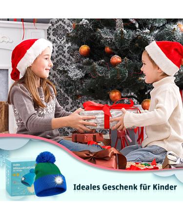 Deilin LED Bobble Hat for Girls - USB Rechargeable Winter Knitting Hat with Headlamp & Pompom - Perfect Birthday Gift for Nightly Activities & Outdoor Fun - Buy Online on GoSupps.com
