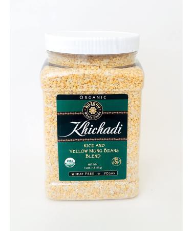 Kazana Kitchari Grain Blend - Rice & Yellow Mung Beans Mix USDA Certifiied Organic 4Lb Jar
