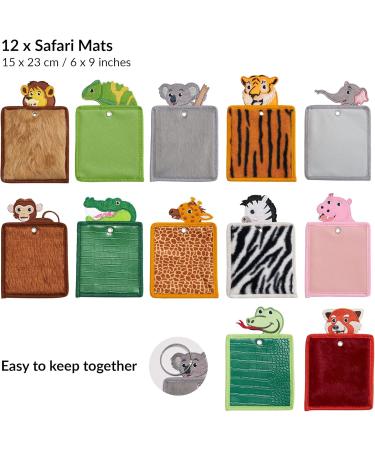 Buy Sensory Mats for Autistic Children | Tactile Sensory Tiles & Pads | 12-Pack Safari Learning Toys - Buy Online on GoSupps.com