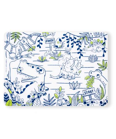 modern-twist 10 x 14 Reusable  Waterproof Coloring Mark-Mat Sheet for Kids  100% Food-Grade Silicone  Pack of 1  Dino Maze Dino Maze Mark-Mat