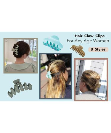 SP Hair Clips 8-Pack - Versatile for Thin, Thick, or Curly Hair | Matte Banana Clips for Strong Hold | Cute Colors | Stylish & Secure Hair Styling - Buy Online on GoSupps.com