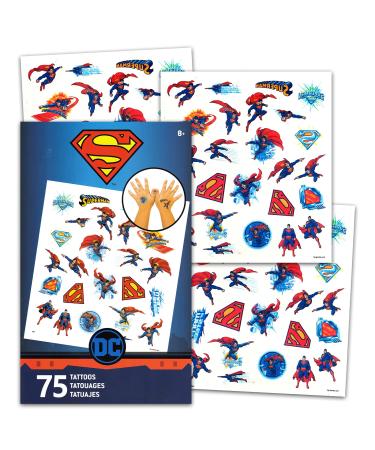 Superman Temporary Tattoos Party Favor Set (75 Temporary Tattoos)